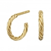 Sterling Silver 925 12Ct Gold Polished Mini Twist Hoop Earrings