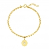 Sterling Silver 925 14ct Gold Opal Bracelet