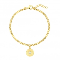 Sterling Silver 925 14ct Gold Opal Bracelet