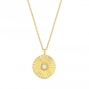 Sterling Silver 925 14ct Gold With Opal Pendant Necklace