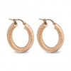 Sterling Silver 925 14ct Rose Gold Chunky Diamond Cut Hoop Earrings