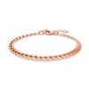 Sterling Silver 925 14Ct Rose Gold Heart Row Bracelet