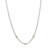 Sterling Silver 925 2-Tone Cubic Zirconia Mesh Gold Station Allway Necklace