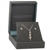Sterling Silver 925 2-Tone Cubic Zirconia Wrap Set - Gift Boxed