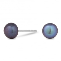 Sterling Silver 925 5mm Iridescent Freshwater Pearl Stud Earring