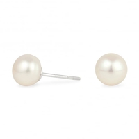 Sterling Silver 925 8mm Freshwater Pearl Stud Earring
