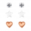 Sterling Silver 925 925 / 14ct Rose Gold Plated Sterling Silver 925 and Cubic Zirconia Stud Earring Set