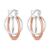 Sterling Silver 925 And 14ct Rose Gold Plated Sterling Silver 925 Orbit Hoop Earring
