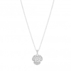 Sterling Silver 925 Baguette Flower Pendant Necklace
