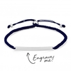 Sterling Silver 925 Bar On A Navy Cord Toggle Bracelet - Personalise By Engraving