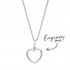 Sterling Silver 925 Beaded Edge Personalised Heart Pendant