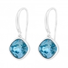 Sterling silver 925 blue square cushion drop earring