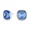 Sterling Silver 925 Blue Swarovski Crystal Square Earrings