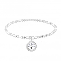 Sterling Silver 925 Blue Tree Of Life Bracelet Embellished With Swarovski Crystals