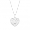 Sterling Silver 925 Caged Heart Short Pendant Necklace