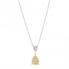 Sterling Silver 925 Canary Yellow Double Pear Cut Necklace