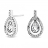 Sterling Silver 925 Clear Halo Stud Earring Embellished With Swarovski Crystals