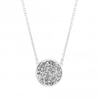 Sterling silver 925 clear pave short pendant necklace