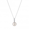 Sterling Silver 925 Cubic Zirconia Bar Freshwater Pearl Pendant