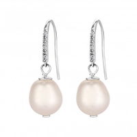 Sterling Silver 925 Cubic Zirconia Baroque Pearl Earring