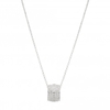 Sterling Silver 925 Cubic Zirconia Barrell Pendant Necklace