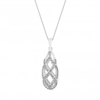 Sterling Silver 925 Cubic Zirconia Caged Pendant Necklace