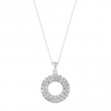 Sterling Silver 925 Cubic Zirconia Circle Pendant Necklace