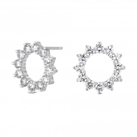 Sterling Silver 925 Cubic Zirconia Claw Set Open Stud