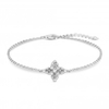 Sterling Silver 925 Cubic Zirconia Clover Bracelet