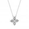 Sterling Silver 925 Cubic Zirconia Clover Necklace