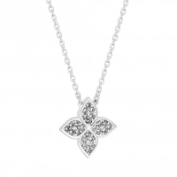 Sterling Silver 925 Cubic Zirconia Clover Necklace