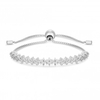 Sterling Silver 925 Cubic Zirconia Cluster Toggle Bracelet