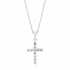 Sterling Silver 925 Cubic Zirconia Cross Pendant Necklace