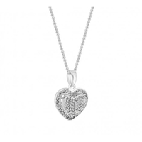 Sterling Silver 925 Cubic Zirconia Cut Out Heart Necklace