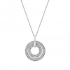 Sterling Silver 925 Cubic Zirconia Double Link Open Necklace