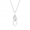 Sterling Silver 925 Cubic Zirconia Double Twist Open Necklace