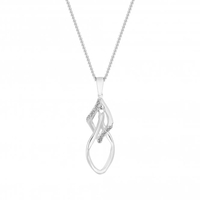 Sterling Silver 925 Cubic Zirconia Double Twist Open Necklace