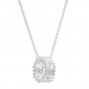 Sterling Silver 925 Cubic Zirconia Emerald Cut Open Necklace