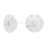 Sterling Silver 925 Cubic Zirconia Fancy Cluster Round Stud Earrings