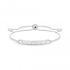 Sterling Silver 925 Cubic Zirconia Filigree Bar Toggle Bracelet