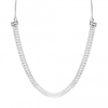 Sterling Silver 925 Cubic Zirconia Flat Chain Necklace