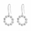 Sterling Silver 925 Cubic Zirconia Floral Open Drop Earring
