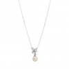 Sterling Silver 925 Cubic Zirconia Freshwater Pearl Floral Necklace