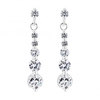 Sterling Silver 925 Cubic Zirconia Graduated Drop Earring
