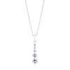 Sterling Silver 925 Cubic Zirconia Graduated Drop Pendant Necklace