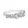 Sterling Silver 925 Cubic Zirconia Graduated Halo Ring