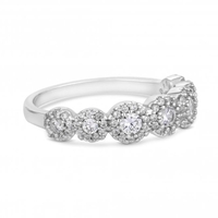 Sterling Silver 925 Cubic Zirconia Graduated Halo Ring