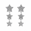 Sterling Silver 925 Cubic Zirconia Graduated Star Drop Earrings