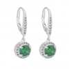 Sterling Silver 925 Cubic Zirconia Green Clara Drop Earring