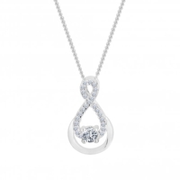Sterling Silver 925 Cubic Zirconia Half Infinity Necklace